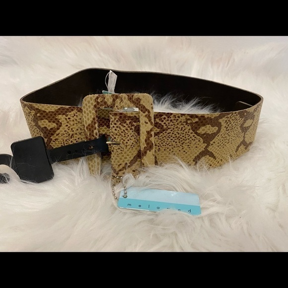Melamed snake beige leather belt womens medium main image 6